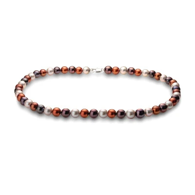 Ожерелье "микс" из круглого речного жемчуга класса ААА. Жемчужины 7-7,5 мм