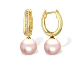 Серьги из серебра с розовыми речными жемчужинами 9,5-10 мм