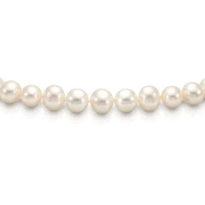 Ожерелье из белого овального речного жемчуга класса АА. Жемчужины 8,5-9 мм