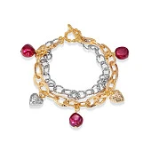 Браслет из ювелирного сплава с красным барочным жемчугом 11-12 мм