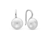 Серьги из серебра c белыми речными жемчужинами 9,5 мм