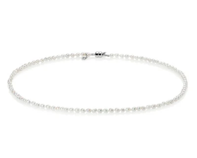 Ожерелье из белого барочного речного жемчуга класса ААА. Жемчужины 3,5-4 мм