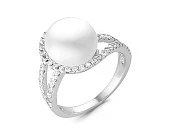 Кольцо из серебра с белой речной жемчужиной 10 мм
