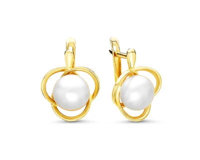 Серьги из серебра c белыми речными жемчужинами 8,5-9 мм