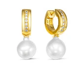 Серьги из серебра с белыми морскими Австралийскими жемчужинами 10-10,5 мм