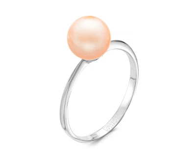 Кольцо "Дуэт" из серебра с речными жемчужинами "микс"  7-7,5 мм