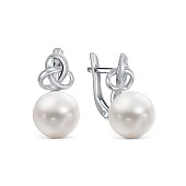 Серьги из белого золота с белыми речными жемчужинами 8,5-9 мм