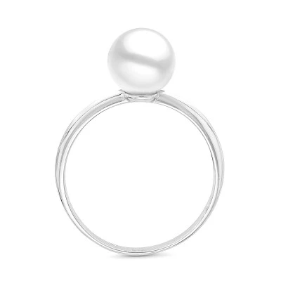 Кольцо из серебра с белой речной жемчужиной 7,5-8 мм