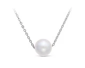 Цепочка из белого золота с белой морской жемчужиной 8,5-9 мм. Длина 40 см