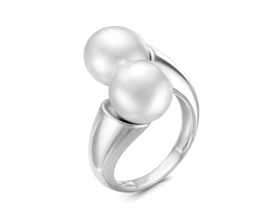 Кольцо из серебра с белыми морскими  Австралийскими жемчужинами 9-9,5 мм