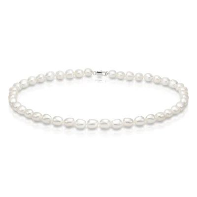 Ожерелье из белого барочного речного жемчуга класса АА+. Жемчужины 10-11 мм