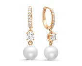 Серьги из серебра c белыми речными жемчужинами 9-9,5 мм