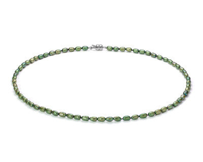 Ожерелье из фисташкового барочного речного жемчуга класса ААА. Жемчужины 4,5 мм