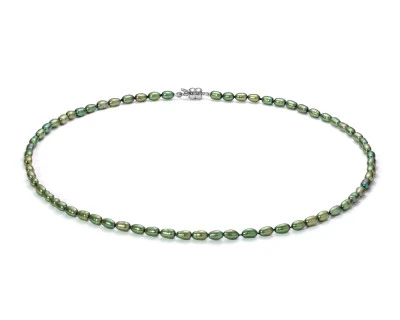 Ожерелье из фисташкового барочного речного жемчуга класса ААА. Жемчужины 4,5 мм