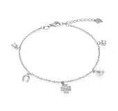 Браслет из серебра 925 пробы с белой морской жемчужиной Акойя 6-6,5 мм