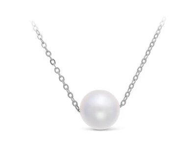 Цепочка из белого золота с белой морской жемчужиной 8,5-9 мм. Длина 40 см