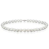 Ожерелье из белого барочного морского жемчуга Акойя (Япония). Жемчужины 8,5-9 мм. Класс АА+