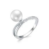 Кольцо из серебра с белой речной жемчужиной 8,5-9 мм