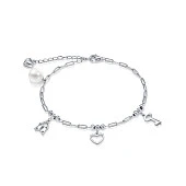 Браслет из серебра 925 пробы с белой речной жемчужиной 7,5-8 мм