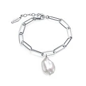 Браслет из серебра 925 пробы с белой барочной жемчужиной 12-13 мм