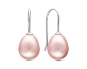 Серьги из серебра с розовыми речными жемчужинами 10-11 мм
