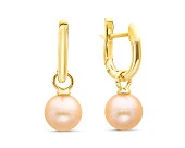 Серьги из серебра с розовыми речными жемчужинами 8,5-9 мм