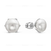 Серьги из серебра c белыми речными жемчужинами 12-12,5 мм