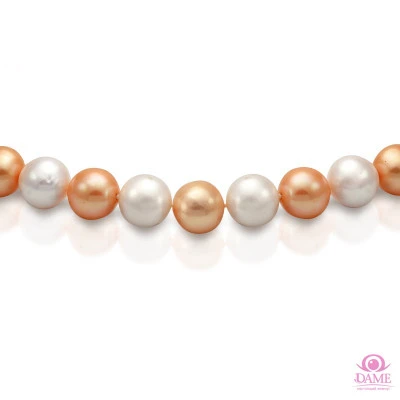 Ожерелье "микс" из круглого речного жемчуга класса ААА. Жемчужины 10,5-11,5 мм