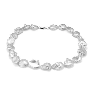 Ожерелье из белого барочного речного жемчуга класса АА+. Жемчужины 15-20 мм