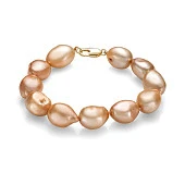 Браслет из золотистого барочного речного жемчуга. Жемчужины 11-12 мм