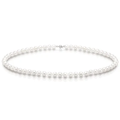 Ожерелье из белого круглого морского жемчуга Акойя (Япония). Жемчужины 5-5,5 мм. Класс ААА