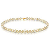 Ожерелье из золотистого круглого морского Австралийского жемчуга 10-12,1 мм. Качество высокое АА+ Ожерелье из золотистого круглого морского Австралийского жемчуга 10-12,1 мм. Качество высокое АА+