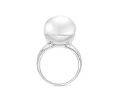 Кольцо из серебра с белой речной жемчужиной 14 мм
