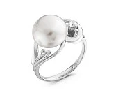 Кольцо из серебра с белой речной жемчужиной 11,5 мм
