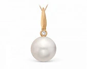 Подвеска из золота с белой морской Австралийской жемчужиной 12-12,5 мм