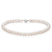 Ожерелье из белого круглого морского жемчуга Акойя (Япония). Жемчужины 8,5-9 мм. Класс АА+