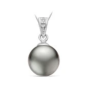 Кулон из серебра с серебристой жемчужиной "Майорика" 14 мм