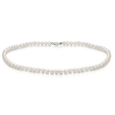 Ожерелье из белого круглого речного жемчуга класса ААА. Жемчужины 6-6,5 мм