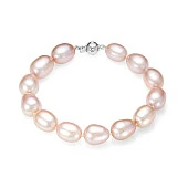 Браслет из лавандового речного рисообразного жемчуга. Жемчужины 10-11 мм