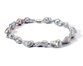 Ожерелье из серебристого барочного японского жемчуга класса ААА. Жемчужины 16-19 мм