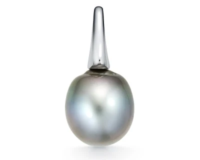 Кулон из золота с серебристой морской Таитянской жемчужиной 15 мм
