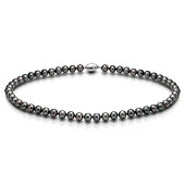 Ожерелье из темно-серебристого морского жемчуга Акойя (Япония). Жемчужины 6,5-7 мм. Класс АА+