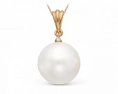 Подвеска из золота с белой морской Австралийской жемчужиной 12,6-12,9 мм