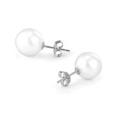 Пусеты из серебра 925 пробы с белыми морскими Австралийскими жемчужинами 9,6-9,9 мм