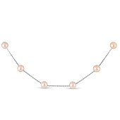 Цепочка из белого золота с розовыми морскими жемчужинами 7-7,5 мм. Длина 45 см Цепочка из белого золота с розовыми морскими жемчужинами 7-7,5 мм. Длина 45 см