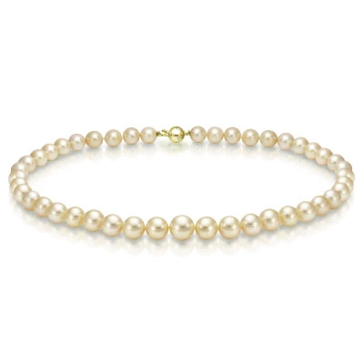 Ожерелье из золотистого круглого морского Австралийского жемчуга 9-12 мм. Качество наивысшее ААА