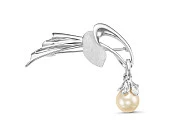 Брошь-кулон из серебра с золотистой Австралийской жемчужиной 11,5 мм