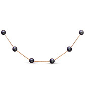 Цепочка из красного золота с черными морскими жемчужинами 7-7,5 мм. Длина 40 см Цепочка из красного золота с черными морскими жемчужинами 7-7,5 мм. Длина 40 см