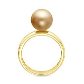 Кольцо из серебра с золотистой морской Австралийской жемчужиной 10,6-10,9 мм