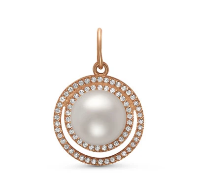 Кулон из серебра с белой речной жемчужиной 10,5-11 мм